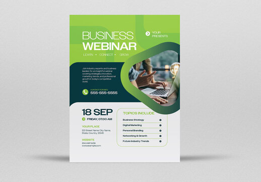 Green Beige Corporate Business Webinar Flyer