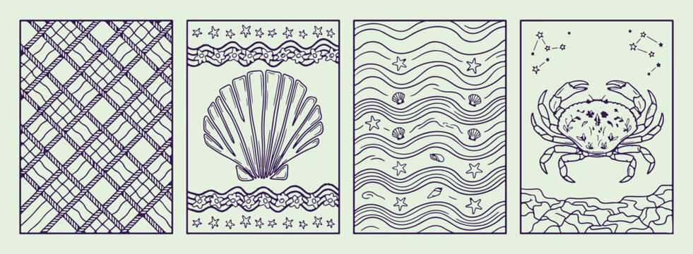 Seashell marine collection, ocean wave patterns, coastal beach imagery, aquatic nature elements, creative line art illustration, minimal vector graphic, clean design
seashell, shell, marine, ocean, wa