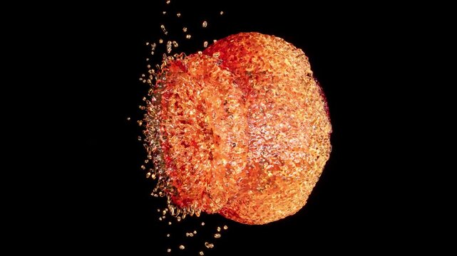 Beer splash yellow liquid flow bg super slow motion 1000 FPS 4k