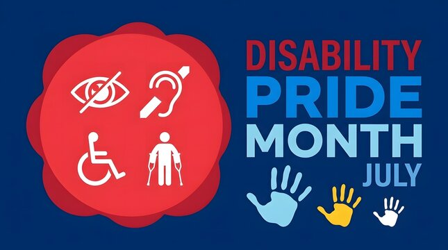 Disability Pride Month July inclusive awareness illustration design