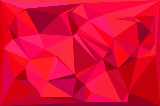Geometric red low poly wallpaper texture featuring abstract triangular shapes art design.