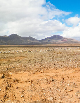 Offroad over desert on Lanzarote Island.