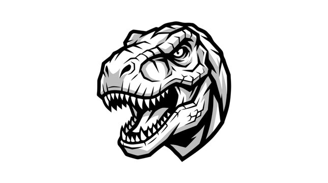 T Rex Head Vector Mascot Illustration Logo Design
