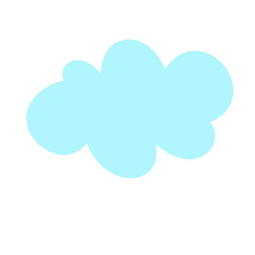 Minimalist blue cloud hand drawn illustration element
