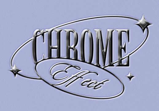 Chrome Text Effect &ndash; Dark Silver Typography for Logo, Poster & Branding (PSD)