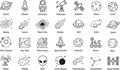 Space and Astronomy Icons illustration © Sourav
