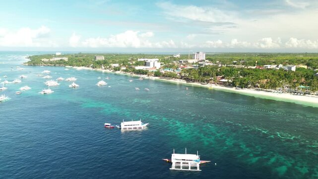 DRONE SHOT OF ALONA BEACH PANGLAO BOHOL