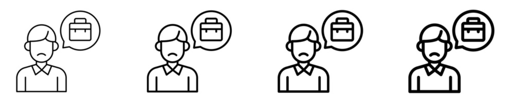Job Denial  Icon Set Different Style Collection