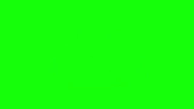 Animated hand wiping surface with cloth, cleaning and sparkle effect on green screen