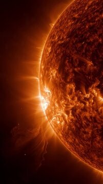 Dynamic solar eruption captured in exquisite detail, revealing the breathtaking power and turbulent beauty of a cosmic plasma flare extending into the dark expanse of space