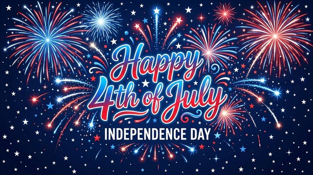Vibrant 4th of july fireworks celebration background