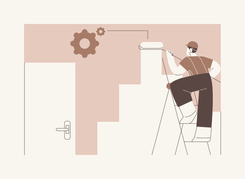 Professional painter isolated cartoon vector illustrations.