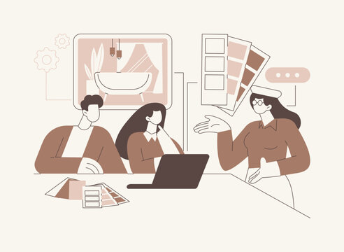 Interior designer isolated cartoon vector illustrations.