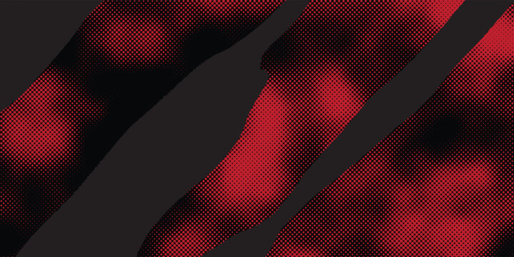 Aggressive esports tournament championship banner with red halftone matrix background design