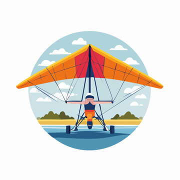 Hang Glider Pilot Ready for Flight