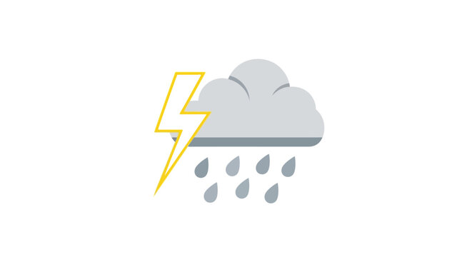 Weather Cloud with Rain and Lightning.