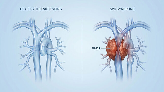 SVC Syndrome Tumor vs Healthy Thoracic Veins Anatomy