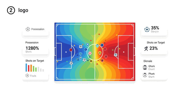 Soccer football field heat map analysis.