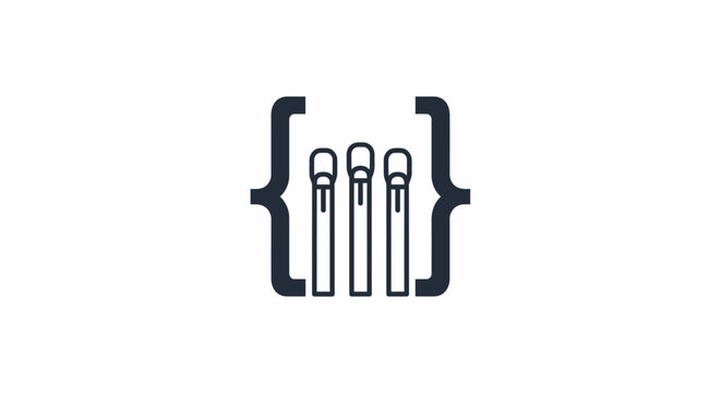 Code snippet with brackets and lines.