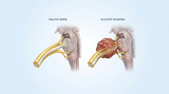 Acoustic Neuroma Tumor on Vestibulocochlear Nerve Comparison