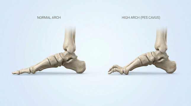 High Arch Feet Pes Cavus Skeletal Deformity Comparison
