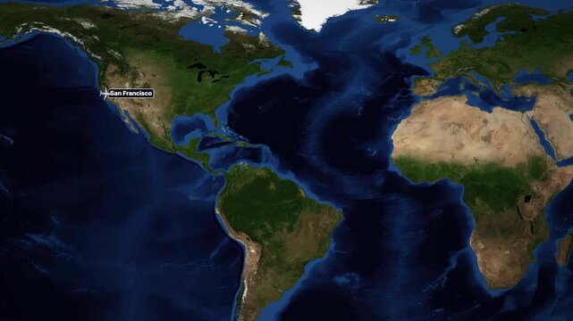Animated Flight Map Showing Route from San Francisco to Munich