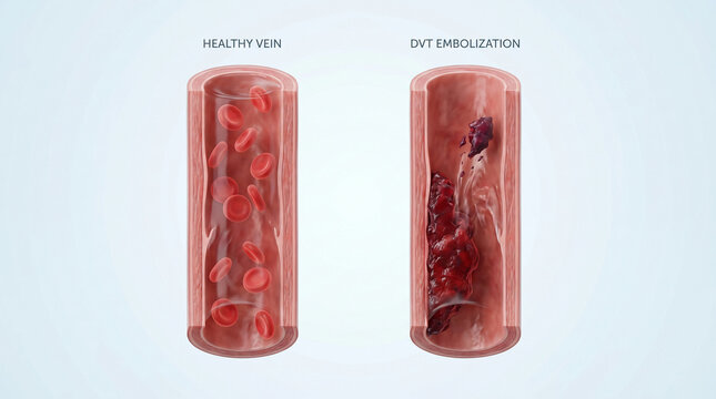 Thrombus Formation And DVT Embolization Blood Vessel