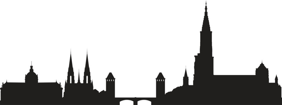 STRASBURG ity skyline prepared in vector