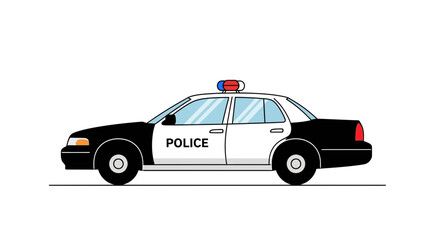 Police Car Illustration - Law Enforcement Vehicle with Lights © Azrha