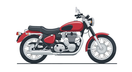 Obraz premium Vintage Red Motorcycle Isolated on White Background