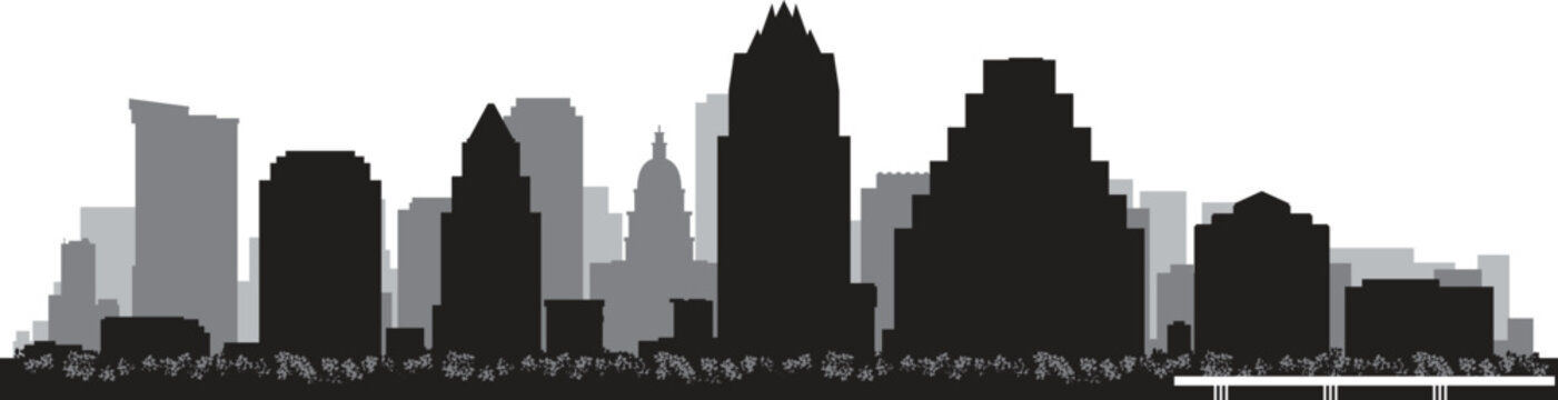 AUSTIN city skyline prepared in vector