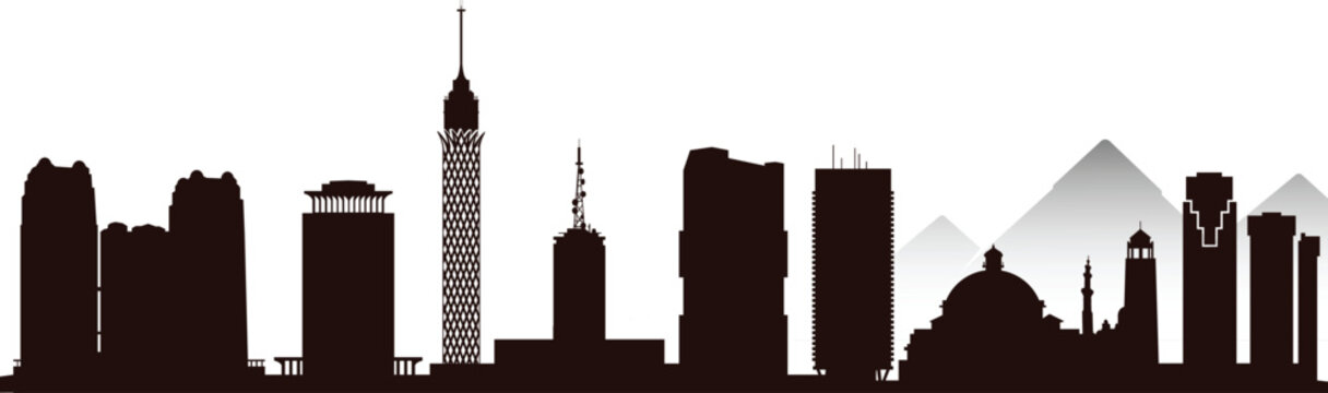 Cairo city skyline prepared in vector