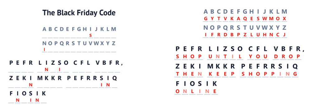 Text layout of a vocabulary word game related to Black Friday sales  
