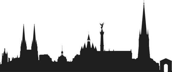 Fototapeta premium BORDEUX city skyline prepared in vector 