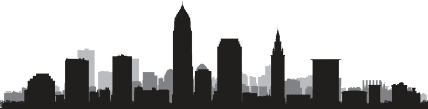 CLEVELAND city skyline prepared in vector