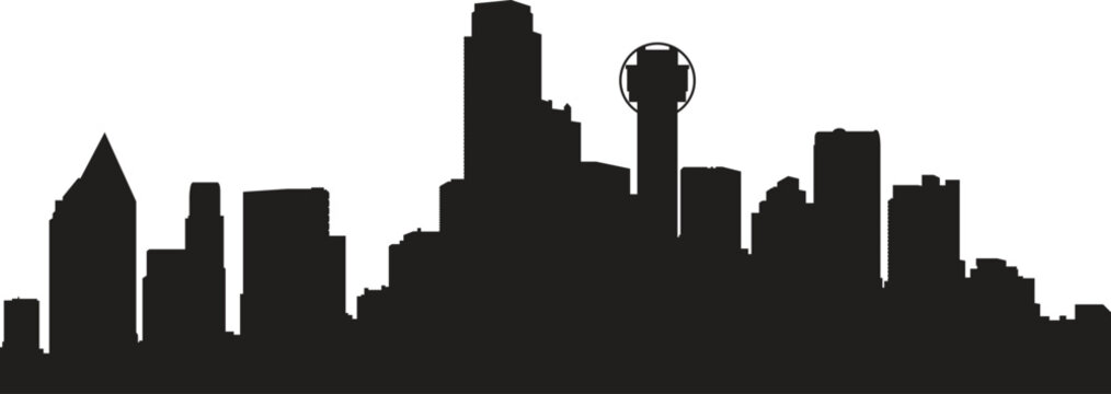 DALLAS city skyline prepared in vector