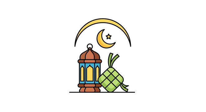 Eid Mubarak lantern with dates.