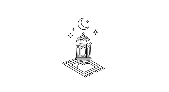 Islamic Prayer Mosque Architecture Symbol.