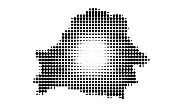 Abstract Belarus Map Halftone Dot Network Vector on White Background