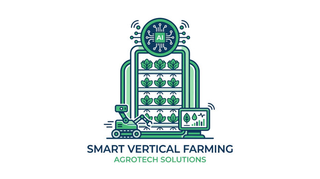 Smart vertical farming agrotech solutions logo.