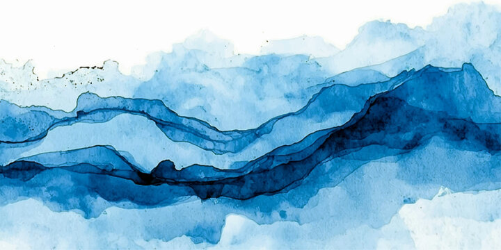 Blue Iceberg Mountains in a Frozen Arctic Landscape