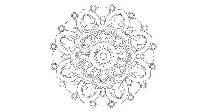 Mandala design, purple floral pattern, decorative background, zen concept