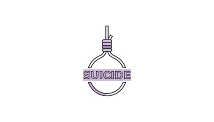 Fototapeta premium Suicide prevention awareness symbol, mental health concept, purple logo