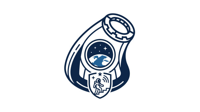 Space helmet with earth view.