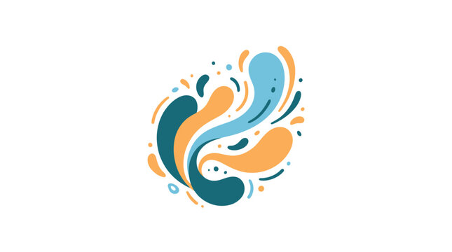 Colorful swirling abstract design elements.