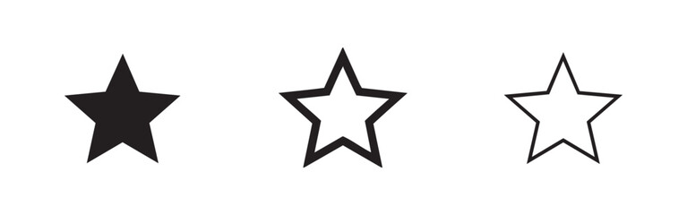 Obraz premium Star icon set. Rating, favorite, quality, or success symbol in three styles.