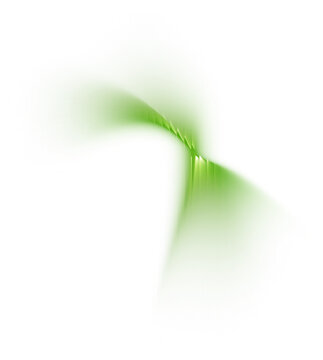 Emerald glass t-shape blob with bright ripple glow ray and neon edge