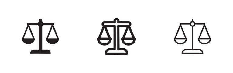 Balance scales icon set for justice, law, and equality concepts © liubomir118809