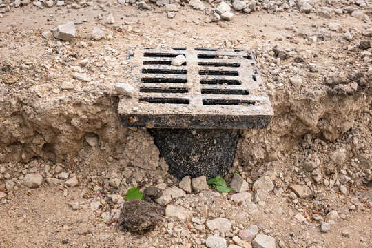 Storm Drain Installation at Active Road Construction and Infrastructure Development Site