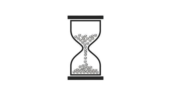 Hourglass with sand flowing down.